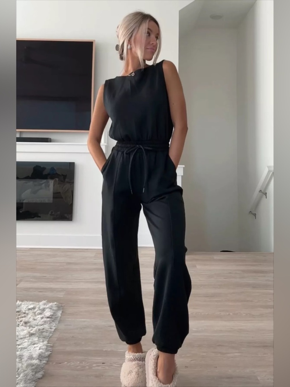 NWT Abercrombie YPB neoKNIT Jumpsuit in Onyx Size Small